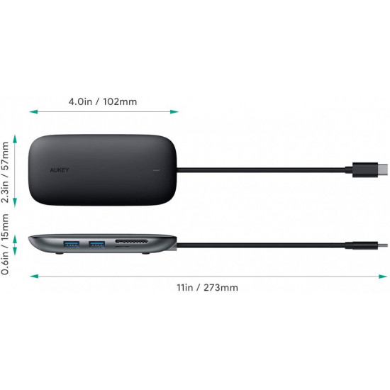 CB-C71 aluminium HUB USB-C | 8in1 | RJ45 Ethernet 10/100/1000Mbps | 3xUSB 3.1 | HDMI 4k@30Hz | SD & microSD | USB-C Power Delivery 100W