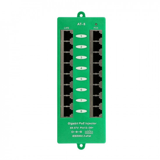 PoE Injector 8 ports Gigabit 