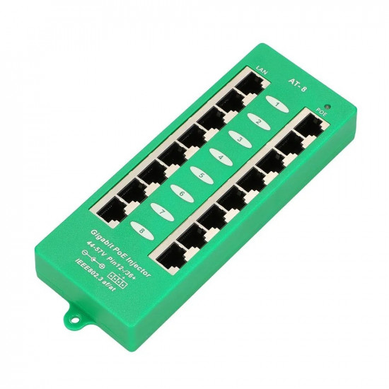 PoE Injector 8 ports Gigabit 