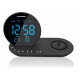 FM PLL clock radio/ALARM/USB/CR85BK CHARGE/Wireless charging/Indoor/outdoor temperature/black