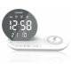 FM PLL clock radio/ALARM/USB/CR85WH Charge/Wireless charging/Indoor/outdoor temperature/white/CR85WH CHARGE