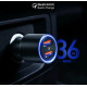 CC-Y17S Aluminium Car Charger 2xUSB QC 3.0 36W LED