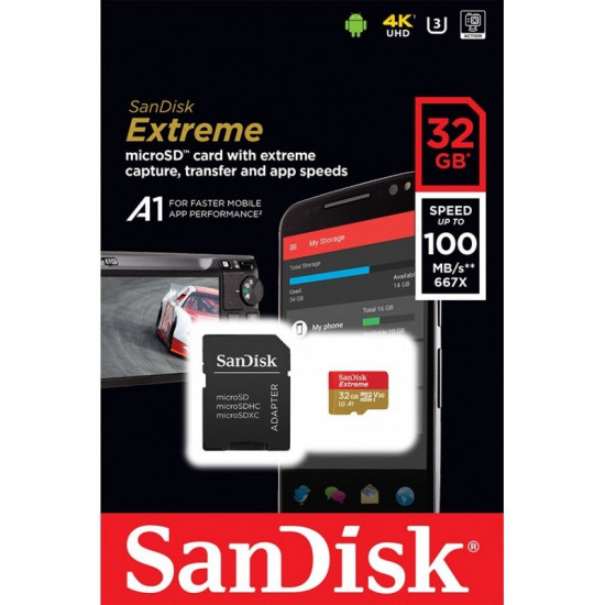 Exteme microSDHC 32GB 100/60 MB/s A1 V30 U3