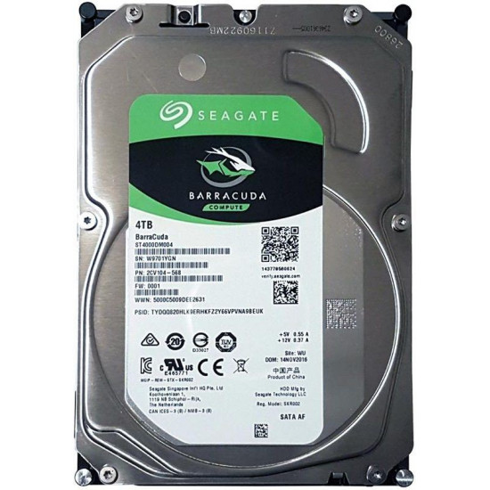 HDD|SEAGATE|Barracuda|4TB|SATA 3.0|256 MB|5400 rpm|Discs/Heads 2/4|3,5