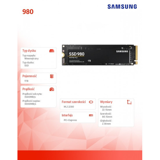 Disc SSD 980 1TB Gen3.0x4 NVMeMZ-V8V1T0BW