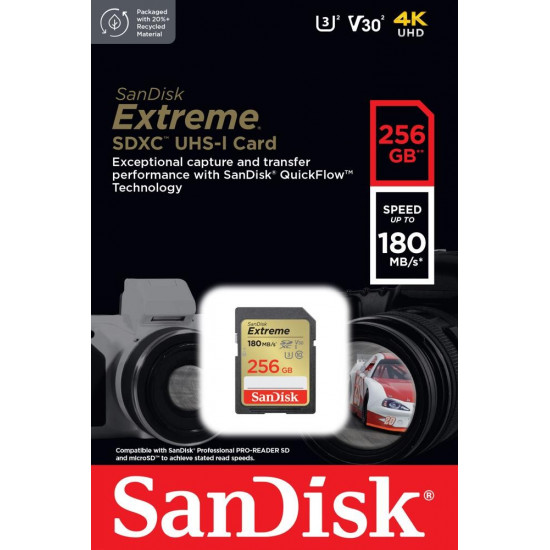 Extreme SDXC 256GB 180/130 MB/s V30 UHS-I