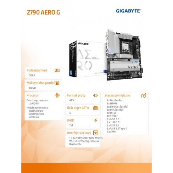 Motherboard Z790 AERO G s1700 4DDR5 HDMI USB-C M.2 ATX