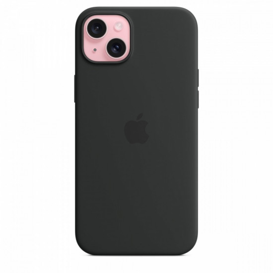 Silicone case with MagSafe for iPhone 15 Plus - black