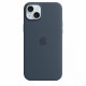 Silicone case with MagSafe for iPhone 15 Plus - storm blue