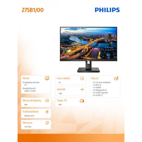 Philips 275B1 27 IPS DVI HDMI DP Pivot