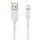 Cable Braided USB-Light ning 15cm White