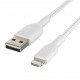 Cable Braided USB-Light ning 15cm White