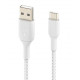 Cable Braided USB-C USB-A 15cm White