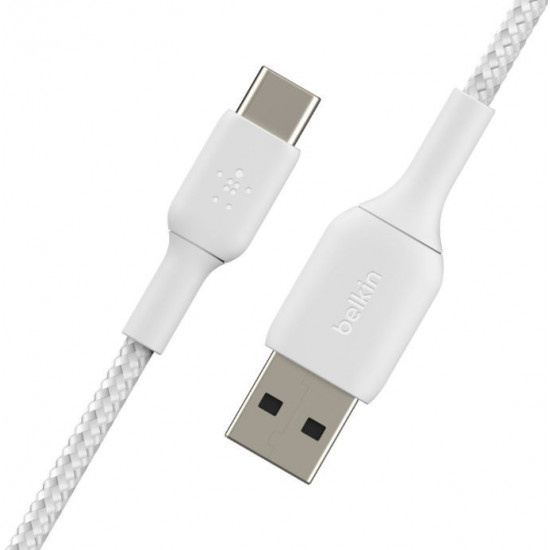 Cable Braided USB-C USB-A 15cm White