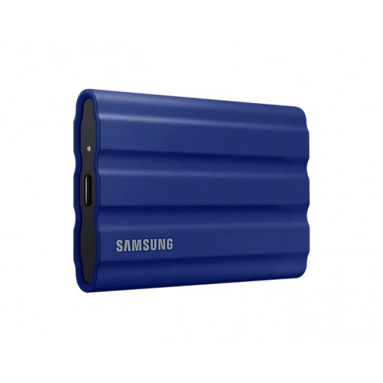 SAMSUNG T7 Shield Ext SSD 1000 GB USB-C blue 1050/1000 MB/s 3 yrs, included USB Type C-to-C and Type C-to-A cables, Rugged storage featuring IP65 rated dust and water resistance and up to 3-meter drop resistant