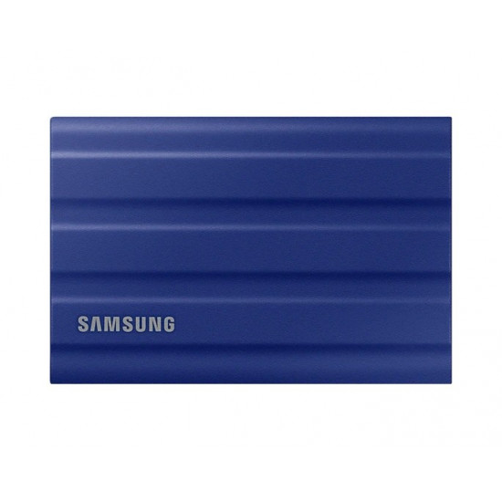 SAMSUNG T7 Shield Ext SSD 1000 GB USB-C blue 1050/1000 MB/s 3 yrs, included USB Type C-to-C and Type C-to-A cables, Rugged storage featuring IP65 rated dust and water resistance and up to 3-meter drop resistant