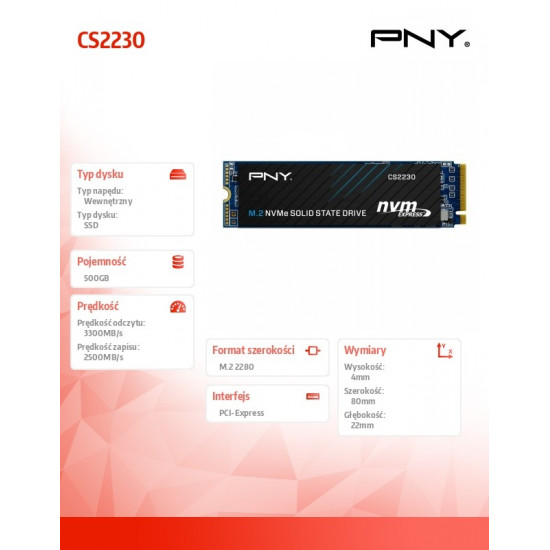 SSD 500GB M.2 2280 CS2230 M280CS2230-500-R