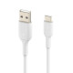 Cable PVC USB-C to USB-A 15 cm White