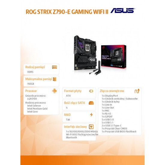 Motherboard ROG STRIX Z790-E GAMING WIFI II s1700 4DDR5 ATX