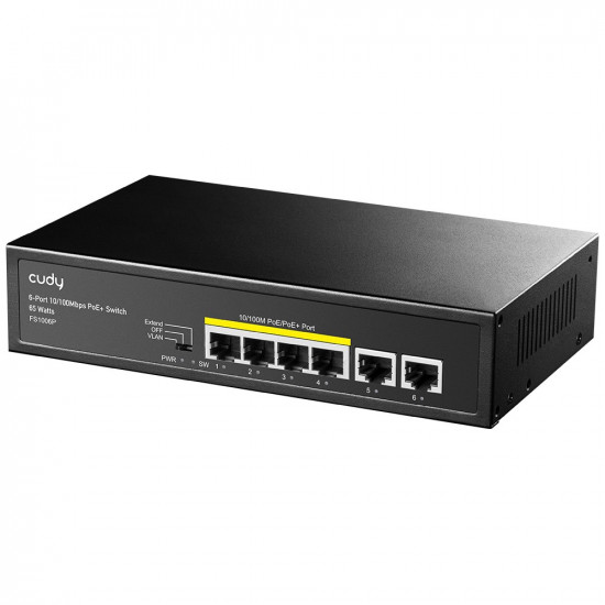 Switch FS1006P 6xFE (4xPoE+) 65W