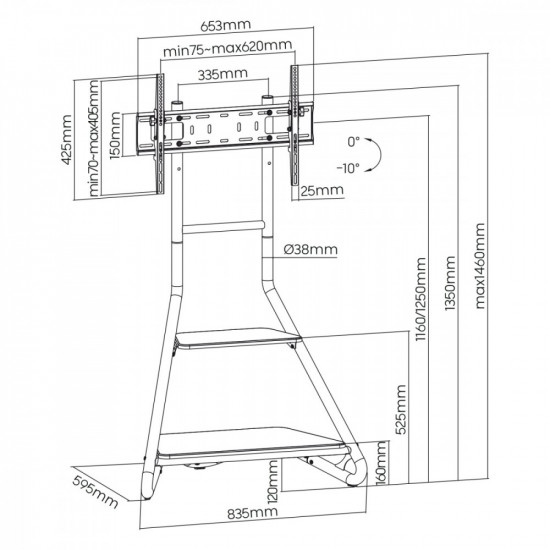 Free-standing TV mount Maclean MC-455