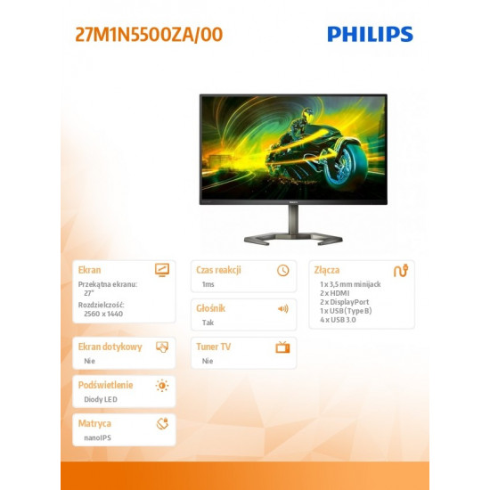 Monitor 27M1N5500ZA 27 cali IPS 170Hz HDMIx2 DPx2 Pivot Speakers