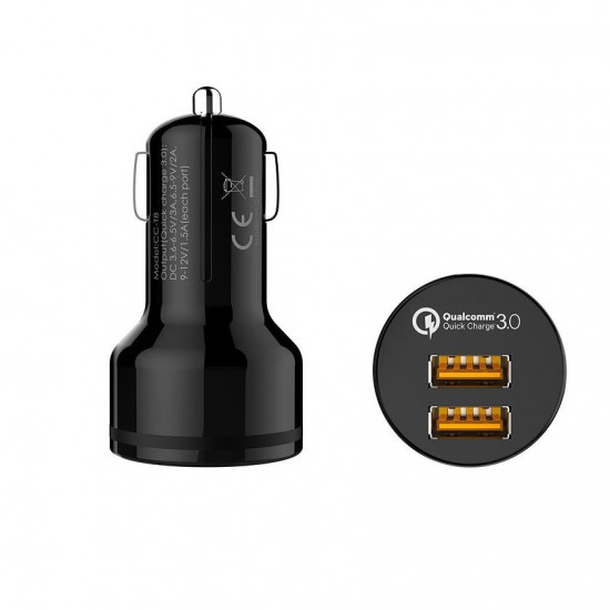 CC-T8 ultra-fast car charger 2xUSB 3.0 6A 36W + micro USB cable 1m