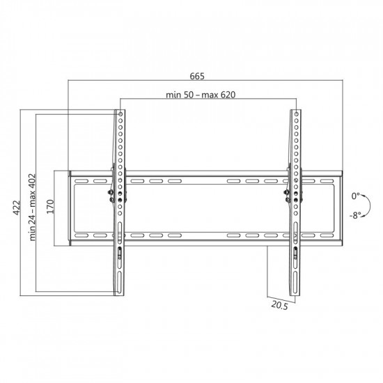 TV wall mount,tilt, VESA, 37-70, max. 35kg