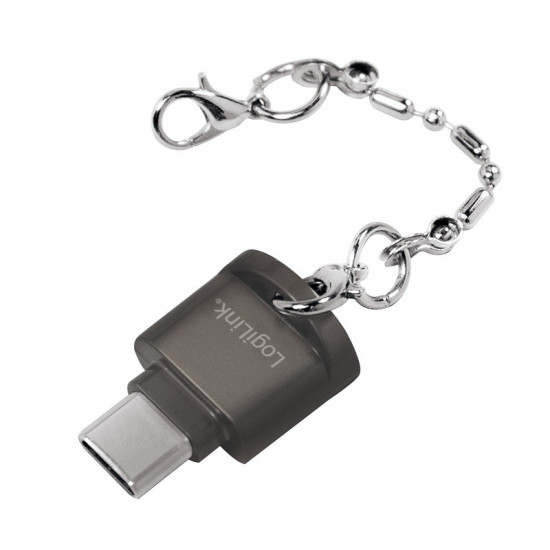 USB-C to microSD card readeras a keychain