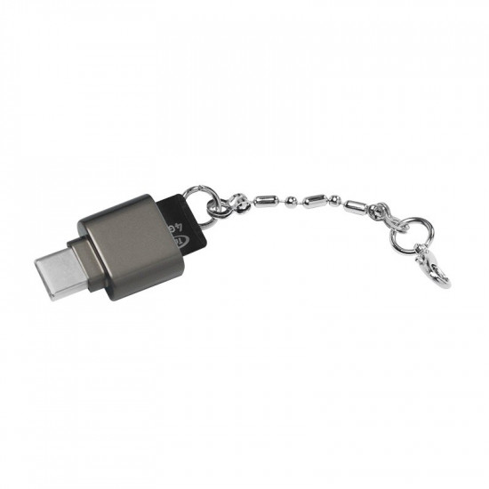 USB-C to microSD card readeras a keychain