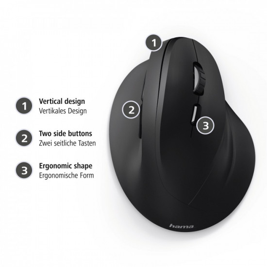 Ergonomic mouse Hama EMC-500 black