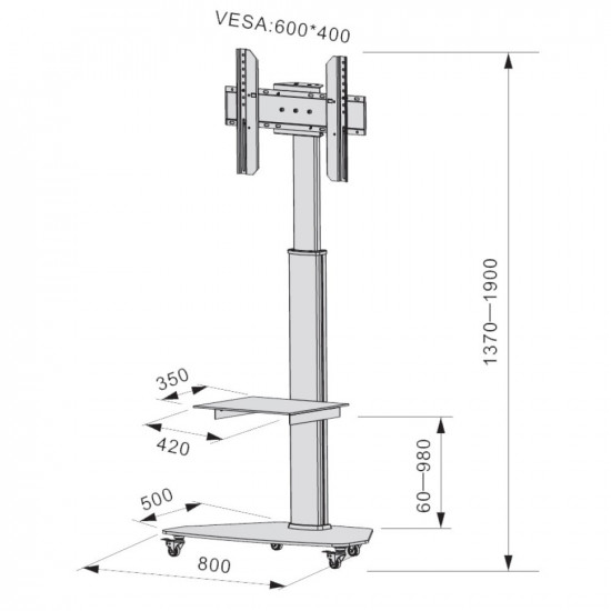 Mounts and Stands : Mounts and Stands : Floor Stand Trolley ...