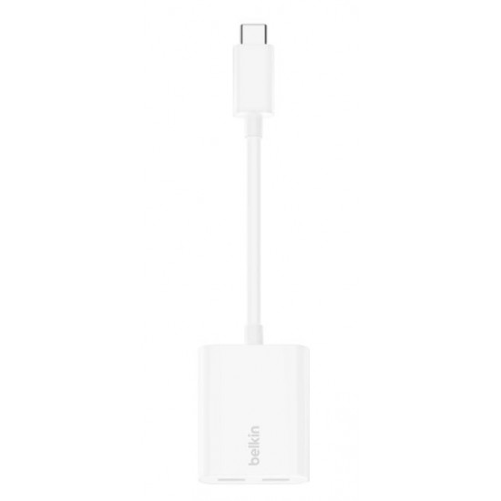 Adapter Dual USB-C Audio + Charge rockstar white