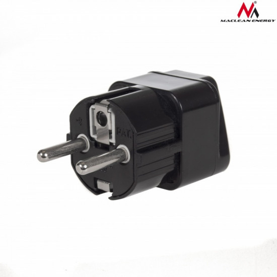 Adapter socket UK on EU plug universal Maclean MCE155 black