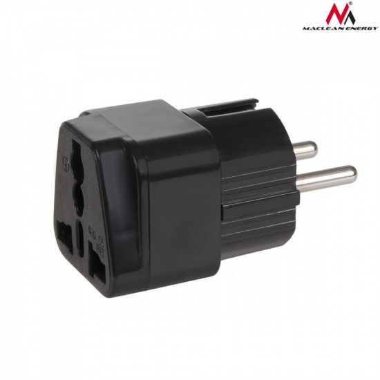 Adapter socket UK on EU plug universal Maclean MCE155 black