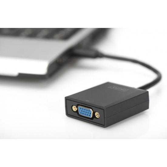 Adapter graphic USB 3.0 to VGA FHD on USB 3.0, aluminum, black