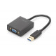 Adapter graphic USB 3.0 to VGA FHD on USB 3.0, aluminum, black