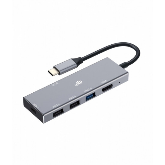 Adapter HUB USB C 7in1 - HDMI, USBx3, PD, SD/TF 