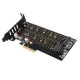 PCEM2-DC PCI-E 3.0 4x - DUAL M.2 SSD (NVMe + SATA), dual voltage, up to 110mm SSD, fan + heatsink