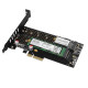 PCEM2-DC PCI-E 3.0 4x - DUAL M.2 SSD (NVMe + SATA), dual voltage, up to 110mm SSD, fan + heatsink