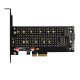 PCEM2-DC PCI-E 3.0 4x - DUAL M.2 SSD (NVMe + SATA), dual voltage, up to 110mm SSD, fan + heatsink