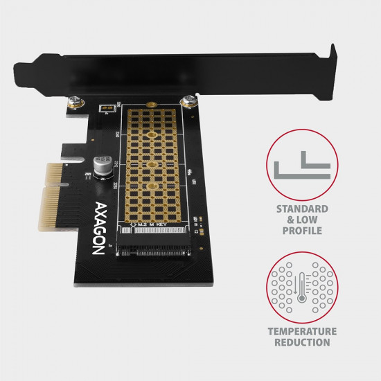 PCEM2-N PCI-E 3.0 4x - M.2 SSD NVMe, up to 80mm SSD