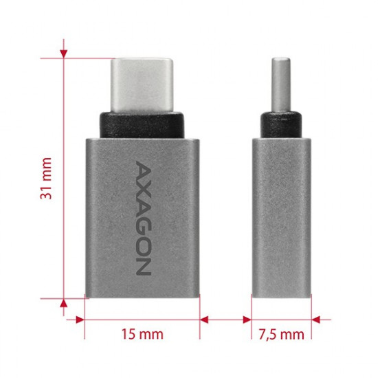 AXAGON RUCM-AFA adapter USB-C - USB-A ALU