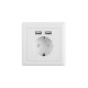 Wall socket 230V 2x USB 2.1A