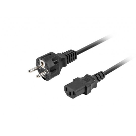 Power cable laptop CEE 7/7 -> C320 C13 1.8m straight, black