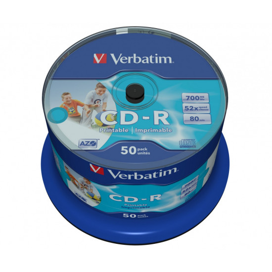 CD-R 52x 700MB 50P CB Printable 43438