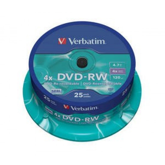 DVD-RW 4x 4.7GB 25P CB Matt Silver 43639