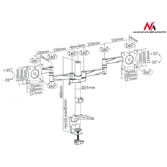 Handle desktop LCD monitors to the two MC-714 13-27