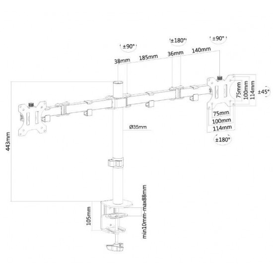 MONITOR ACC DESK MOUNT 10-32