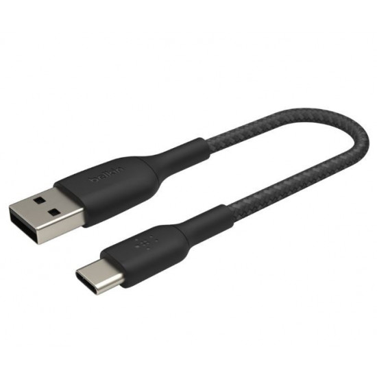 Cable braided USB-C USB-A 15cm Black